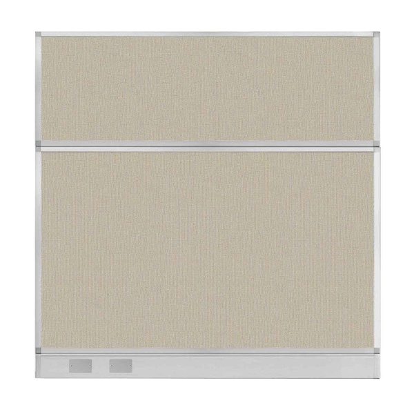 Hush Panel Configurable Cubicle Partition 6' x 6' Sand Fabric w/ Cable Channel